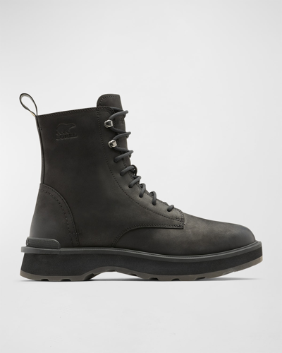 Shop Sorel Men's Hi-line&trade; Lace Waterproof Leather Ankle Boots In Black/jet