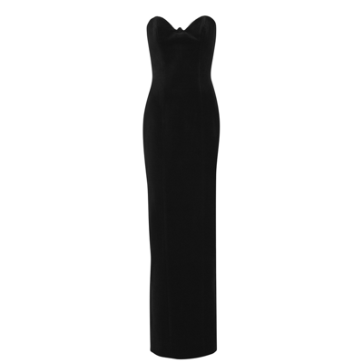 Shop Alexandre Vauthier Black Crystal-embellished Velvet Gown