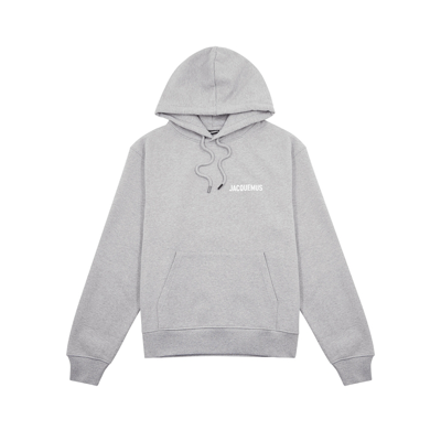 Shop Jacquemus Le Sweatshirt Grey Hooded Cotton Sweatshirt