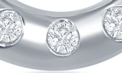 Simona Sterling Silver Diamond Open Oval Necklace In Silver