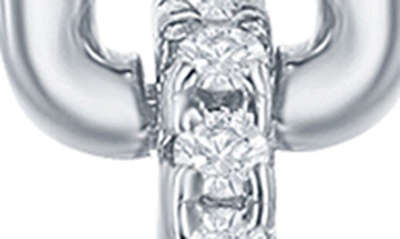 Simona Sterling Silver Cz Paperclip Link Drop Earrings In Metallic