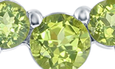Simona Sterling Silver Pear Shaped Gemstone Necklace In Peridot