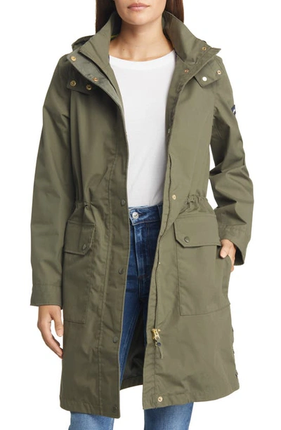 Joules Loxley Long Waterproof Raincoat In Grape Leaf