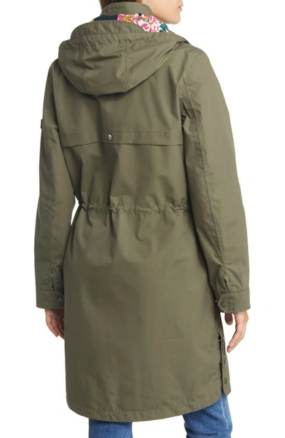 Joules Loxley Long Waterproof Raincoat In Grape Leaf