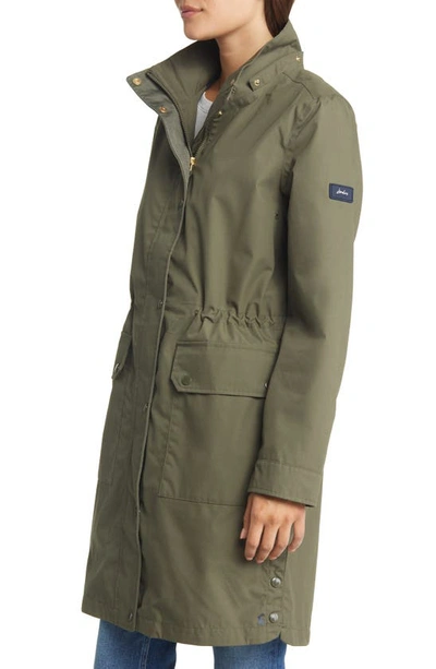 Joules Loxley Long Waterproof Raincoat In Grape Leaf