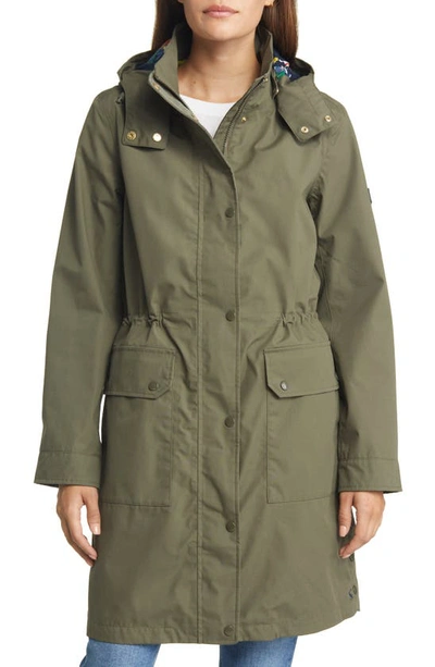 Joules Loxley Long Waterproof Raincoat In Grape Leaf