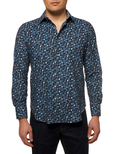 Shop Robert Graham Stargazer Long Sleeve Button Down Shirt In Blue