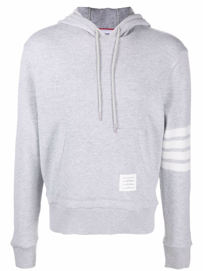 Shop Thom Browne 4-bar Stripe Hoodie In Grey