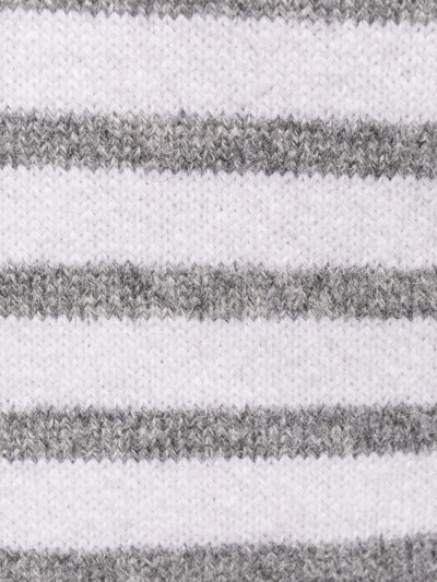 Shop Thom Browne 4-bar Stripe Cashmere Tie In Grey