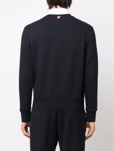 Shop Thom Browne Lobster-embroidered Sweatshirt In Blue