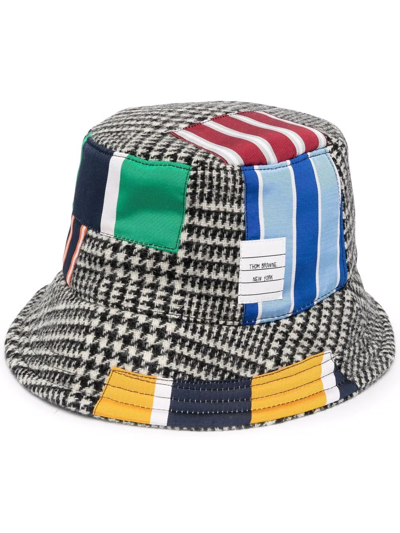 Shop Thom Browne Patchwork-detail Bucket Hat In Black