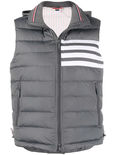 Shop Thom Browne 4-bar Stripe Down-filled Padded Vest In Grey