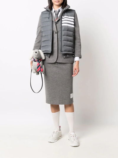 Shop Thom Browne 4-bar Stripe Down-filled Padded Vest In Grey