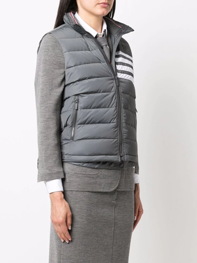 Shop Thom Browne 4-bar Stripe Down-filled Padded Vest In Grey