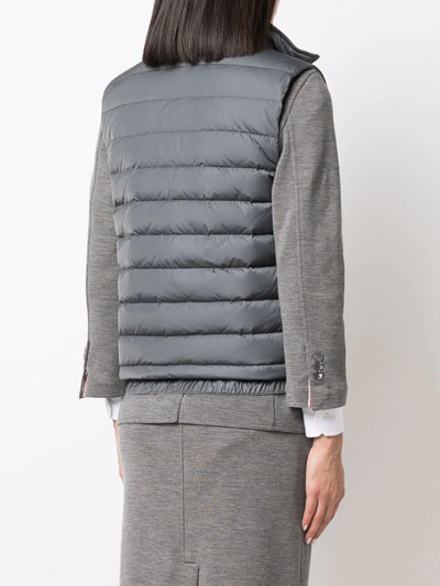 Thom Browne 4-bar Stripe Down-filled Padded Vest In Grey