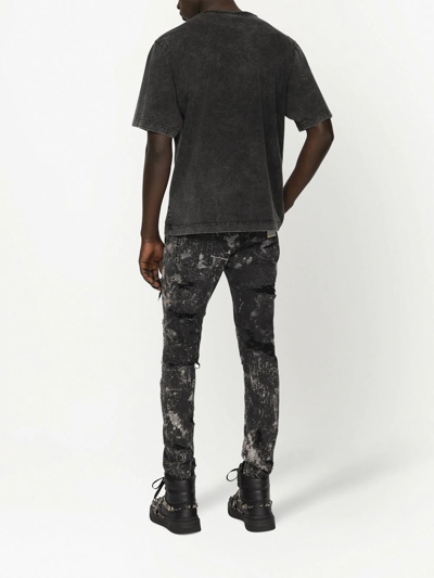 Dolce & Gabbana Washed Short-sleeved T-shirt With Studs In Black