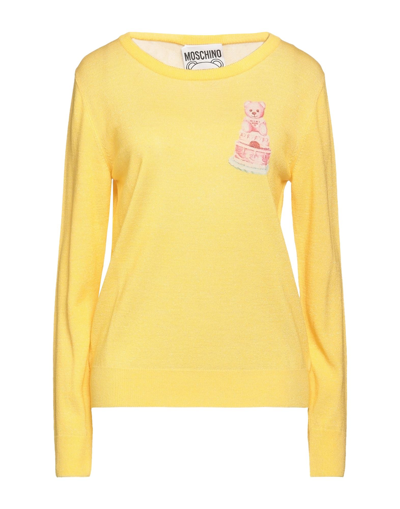 Shop Moschino Woman Sweater Yellow Size 12 Virgin Wool