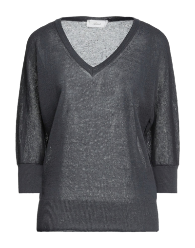 Shop Accuà By Psr Woman Sweater Lead Size 4 Linen, Cotton In Grey