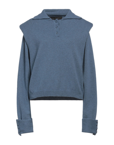 Shop Federica Tosi Woman Sweater Slate Blue Size 6 Wool, Polyamide