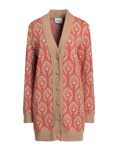 Shop Be Blumarine Woman Cardigan Camel Size 4 Wool, Viscose, Polyamide, Cashmere, Metallic Polyester In Beige