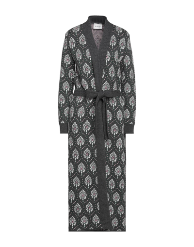 Shop Be Blumarine Woman Cardigan Lead Size 2 Wool, Viscose, Polyamide, Cashmere, Metallic Polyester In Grey