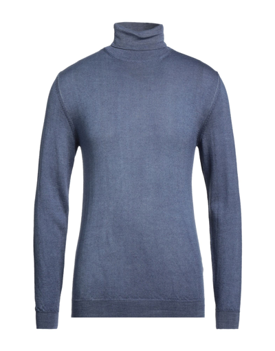 Shop Clive Project Milano Man Turtleneck Slate Blue Size 3xl Merino Wool
