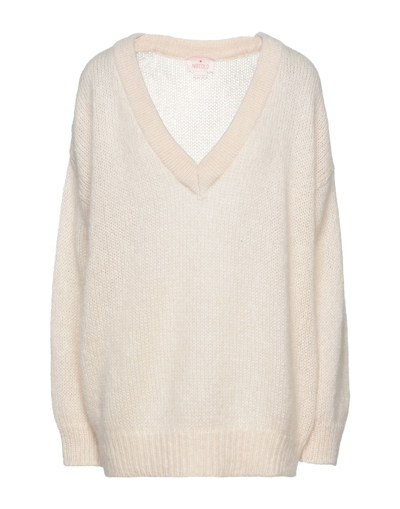 Shop Nocold Woman Sweater Ivory Size L Polyacrylic, Polyamide, Mohair Wool, Alpaca Wool In White