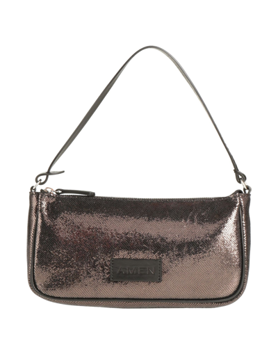 Shop Amen Woman Handbag Steel Grey Size - Soft Leather