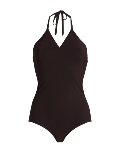 Shop Bottega Veneta Woman One-piece Swimsuit Dark Brown Size 00 Polyamide, Elastane