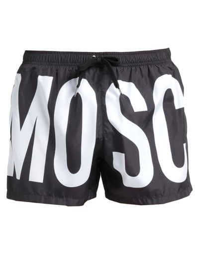 Shop Moschino Man Swim Trunks Black Size Xxl Polyester
