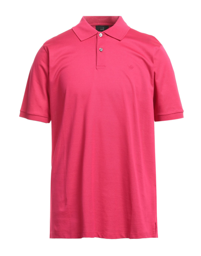Shop Dunhill Man Polo Shirt Fuchsia Size Xl Cotton In Pink