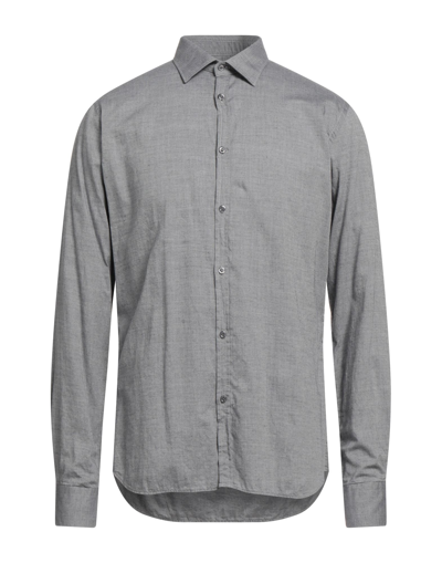 Shop Aglini Man Shirt Grey Size 16 Cotton