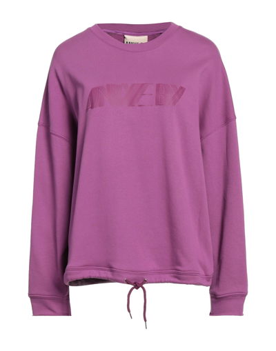 Shop Aniye By Woman Sweatshirt Mauve Size 8 Cotton In Purple