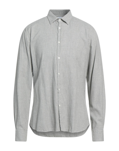 Shop Aglini Man Shirt Grey Size 17 Cotton
