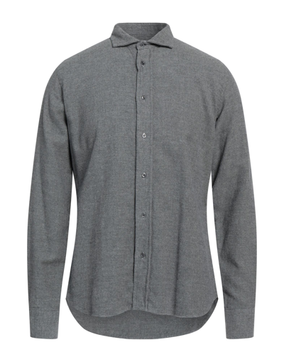 Shop Aglini Man Shirt Grey Size 16 Cotton