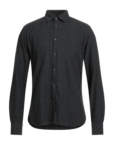 Shop Aglini Man Shirt Lead Size 16 ½ Cotton In Grey