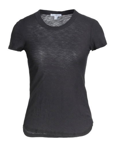 Shop James Perse Woman T-shirt Steel Grey Size 3 Supima
