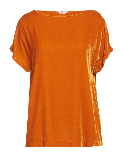 Shop Rossopuro Woman Top Orange Size L Viscose, Silk, Elastane