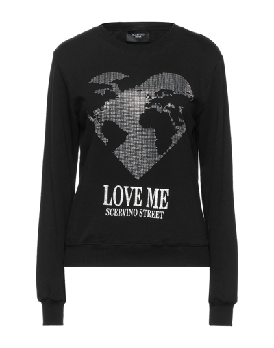 Shop Scervino Woman Sweatshirt Black Size Xl Cotton, Elastane