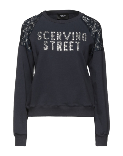 Shop Scervino Woman Sweatshirt Midnight Blue Size Xs Cotton, Elastane