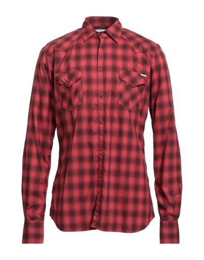 Shop Aglini Man Shirt Red Size 15 Cotton