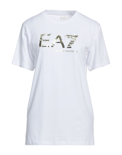 Shop Ea7 T-shirts In White