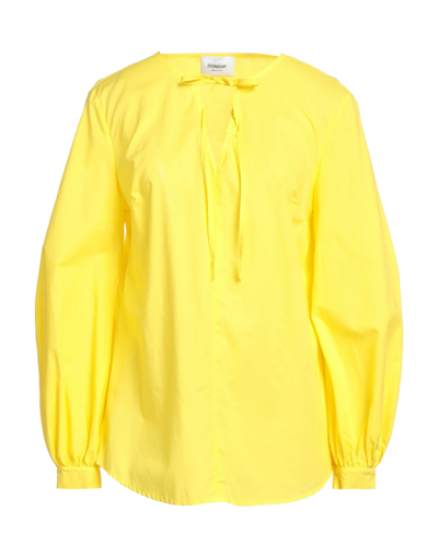 Shop Dondup Woman Top Yellow Size 8 Cotton