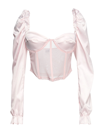 Shop Ow Collection Woman Top Light Pink Size L Polyester, Elastane