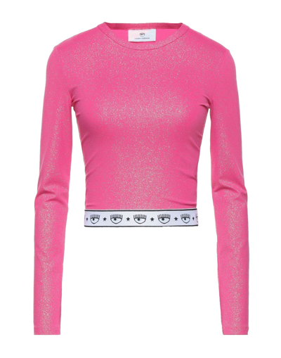 Shop Chiara Ferragni Woman T-shirt Fuchsia Size Xl Acrylic, Elastane In Pink
