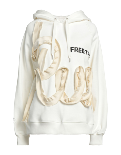 Shop Az Factory Woman Sweatshirt Ivory Size Xl/xxl Organic Cotton, Seacell In White