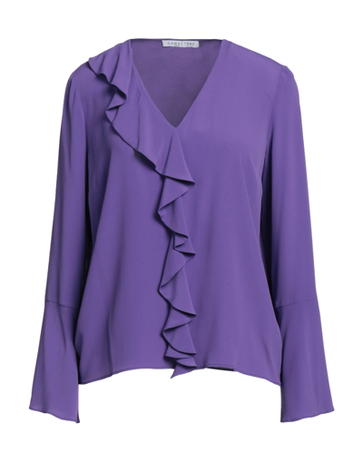 Shop Caractere Caractère Woman Top Purple Size 2 Acetate, Silk