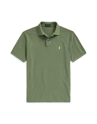 Shop Polo Ralph Lauren Custom Slim Fit Mesh Polo Shirt Man Polo Shirt Military Green Size S Cotton
