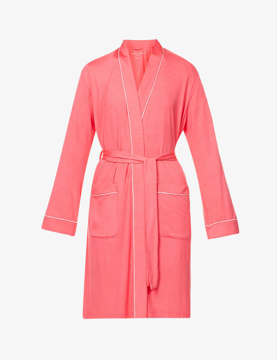 Shop Derek Rose Lara Relaxed-fit Stretch-jersey Robe In Pink