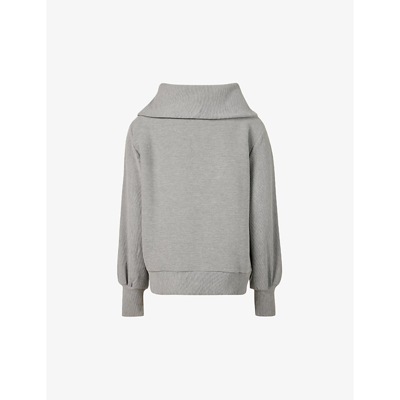 Shop Varley Vine Half-zip Cotton-blend Sweatshirt In Grey Marl